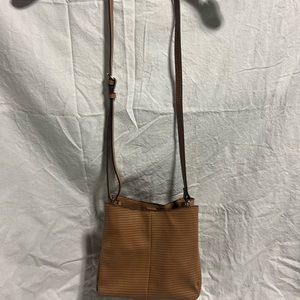Target Croc/Reptile Print Crossbody bucket bag in Peach/Orange/Nude